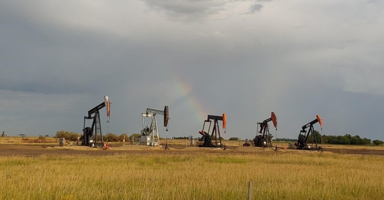 Oilfield in the fall